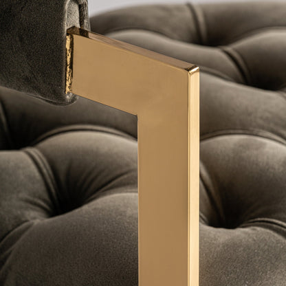 Mondsee Stool in Grey/Gold Colour