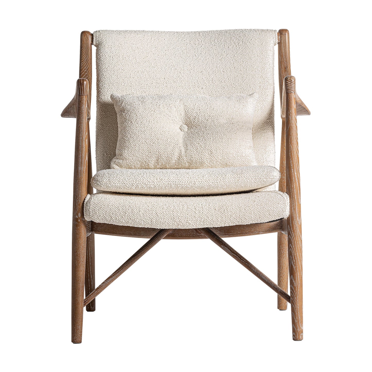 Morbach Armchair in White/Natural Colour