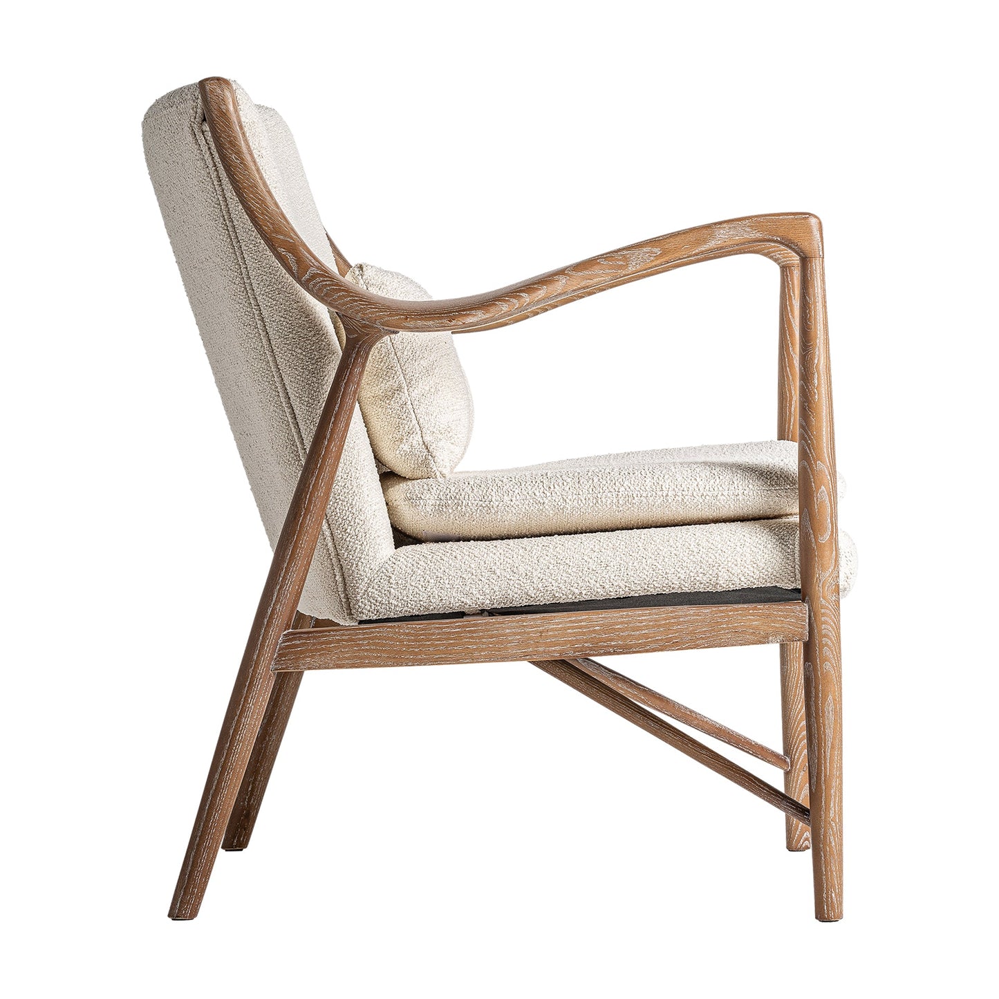 Morbach Armchair in White/Natural Colour