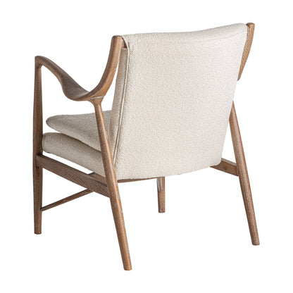 Morbach Armchair in White/Natural Colour