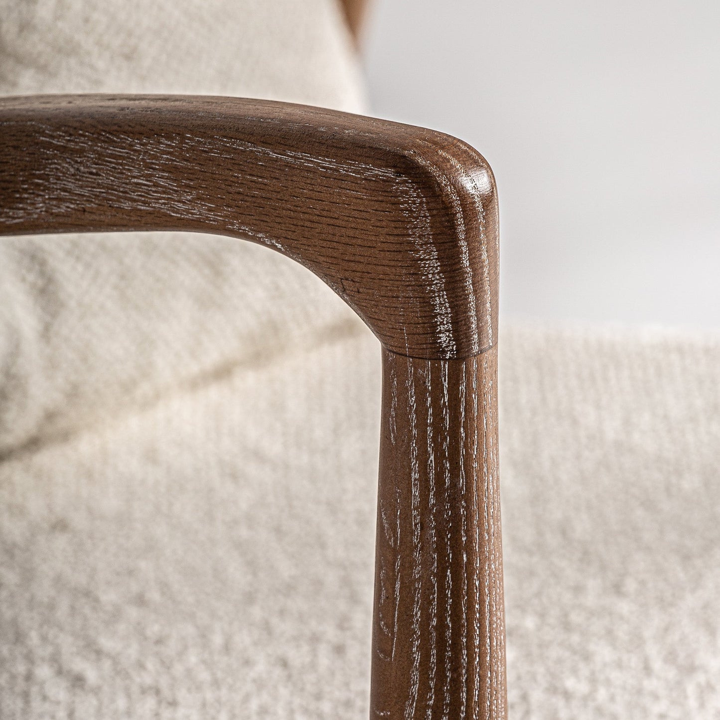 Morbach Armchair in White/Natural Colour