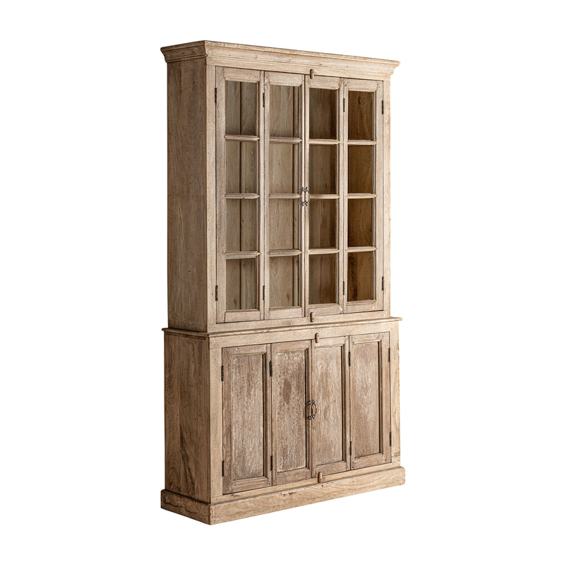 Huntly Glass Cabinet in Light Brown Colour