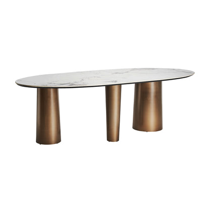 Laggan Dining Table in White/Gold Colour