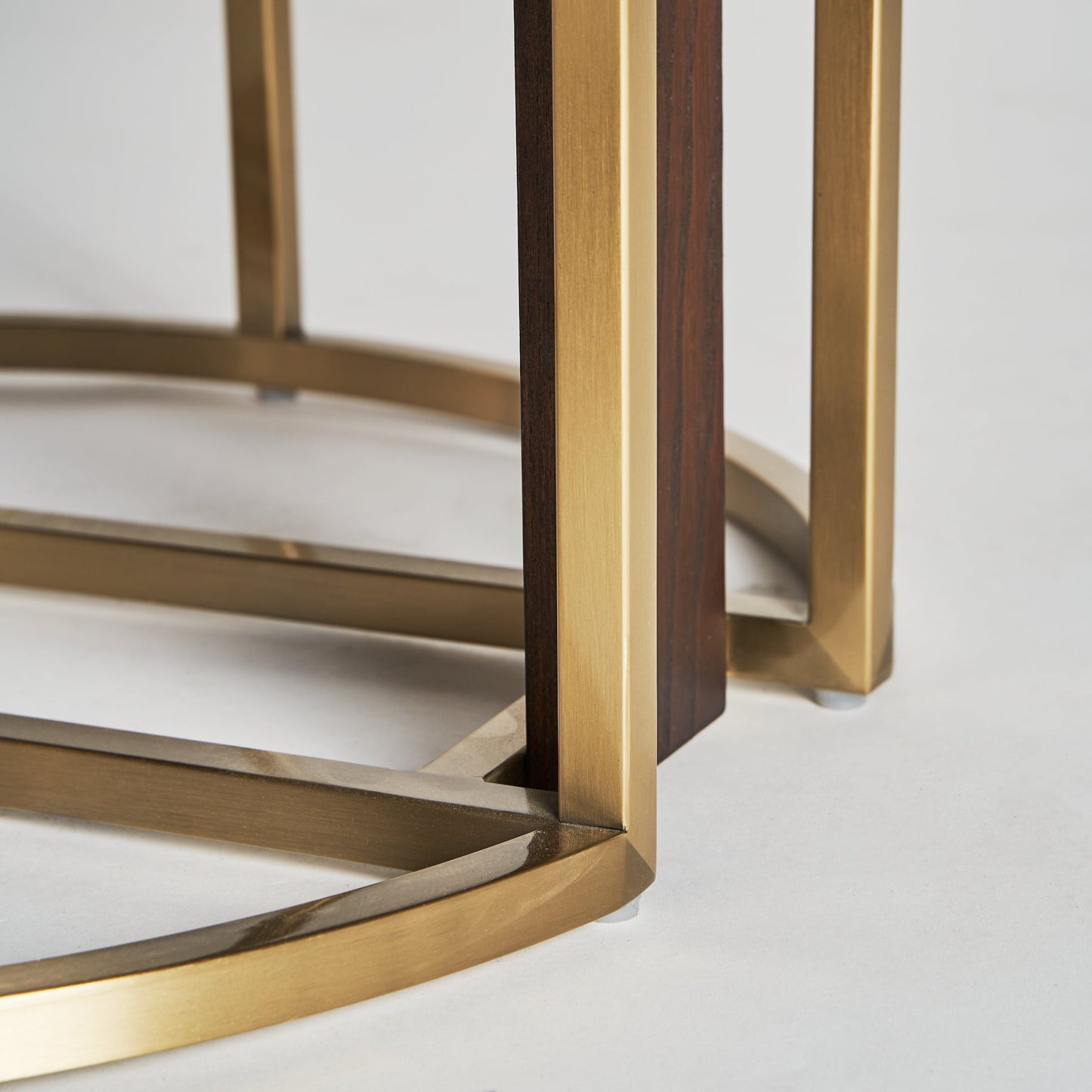 Leira Dining Table in Gold Colour