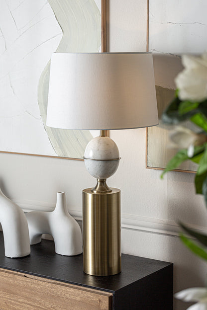 Iraide Table Lamp in White/Gold Colour