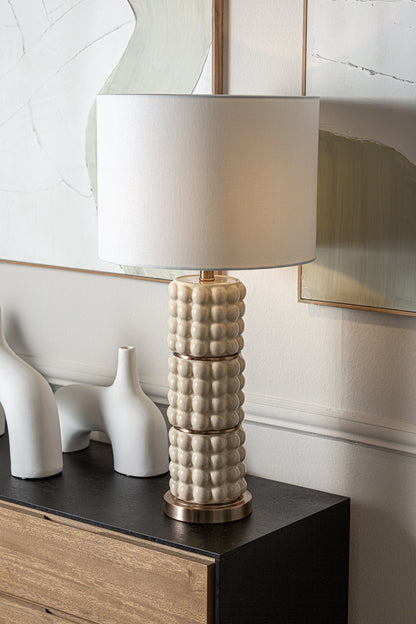 Ofra Table Lamp in White/Gold Colour