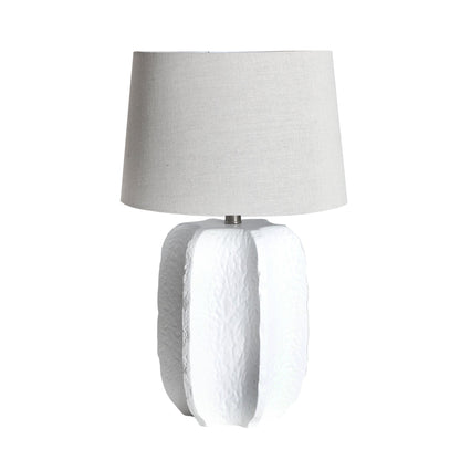 Queila Table Lamp in White/Beige Colour