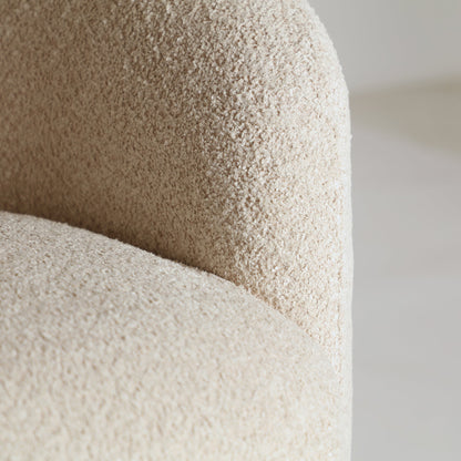 Bouclé Privas Armchair in Cream Colour