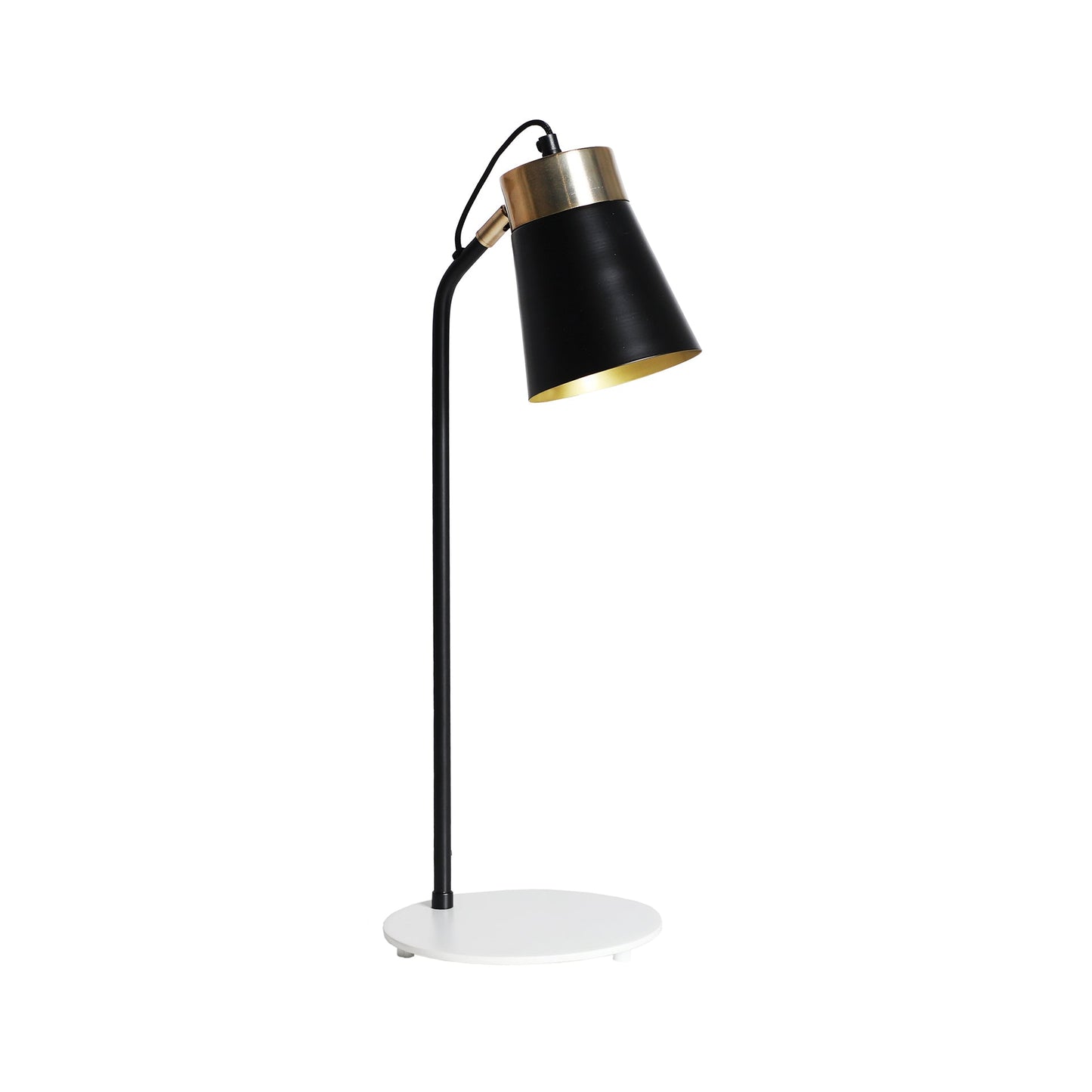 Beckle Bedside Lamp in Black/White/Gols Colour