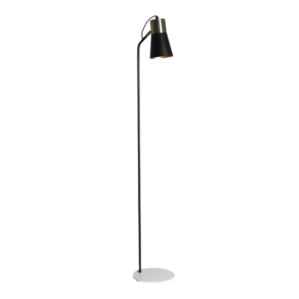 Beckle Floor Lamp in Black/White/Gols Colour