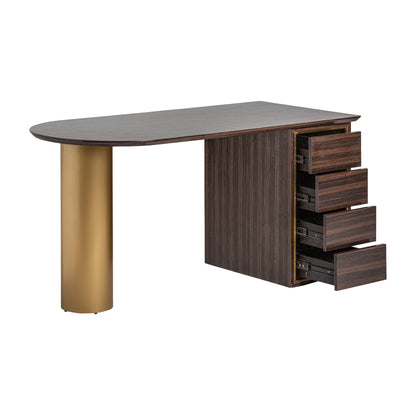 Cheb Desk in Gold/Black Colour