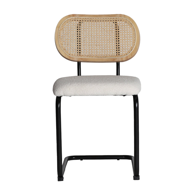 Zelina Chair in White/Natural Colour