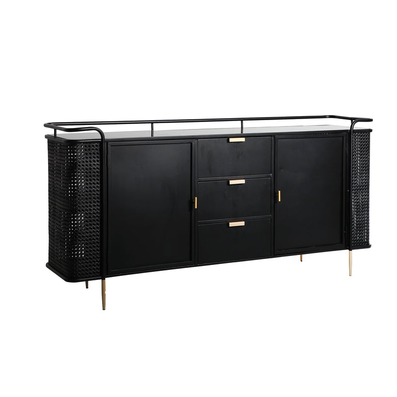 Fussen Sideboard in Black/Gold Colour