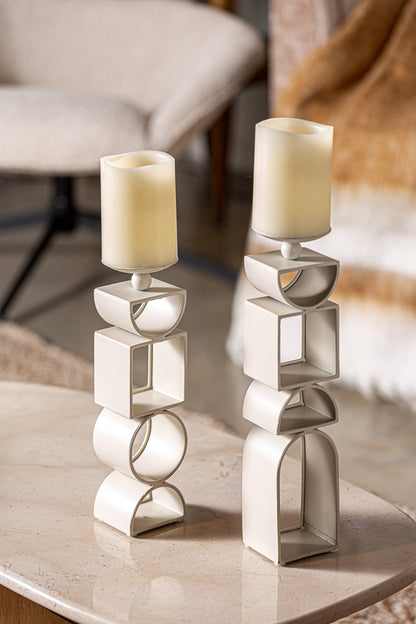 Greyle Candle Holder in Off White Colour