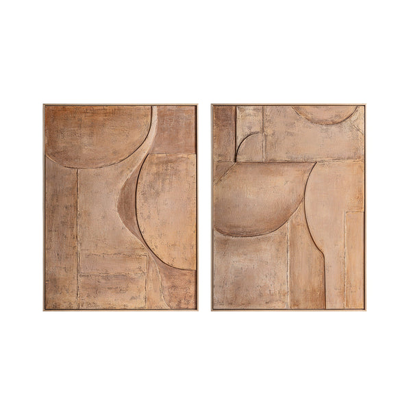 Yeray Canvas (Set Of 2) in Brown Colour