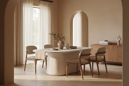 Mesa Comedor Inha en Color Blanco Roto