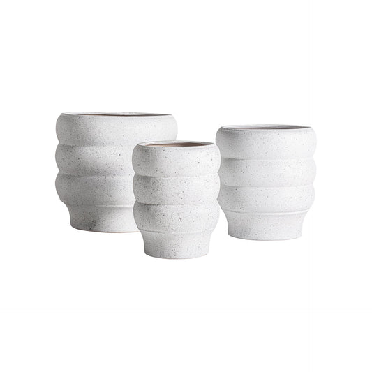 Froya Plant Pot (Set Of 3) in Off White Colour