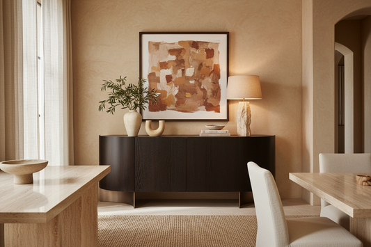 Neuvic Side Board in Brown/Gold Colour
