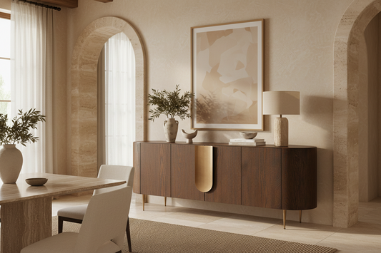 Treignac Side Board in Brown/Gold Colour