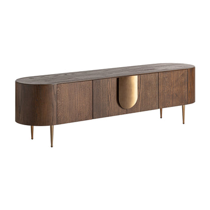 Treignac Tv Stand in Brown/Gold Colour