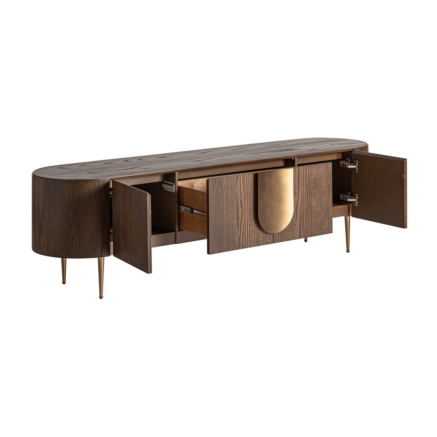 Treignac Tv Stand in Brown/Gold Colour