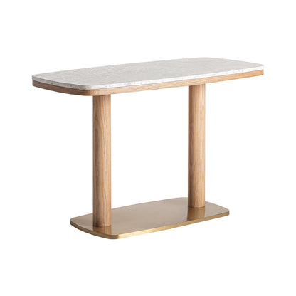 Birieux Bar Table in White/Gold Colour