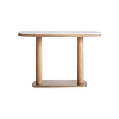 Birieux Bar Table in White/Gold Colour