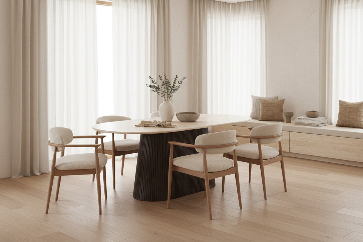 Table Verona in Mdf Wood Natural – Contemporary Style