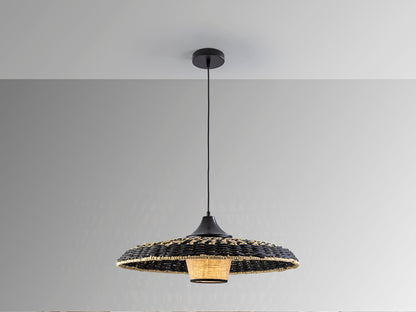 Fiji Lamp Black/Nat Corded Paper