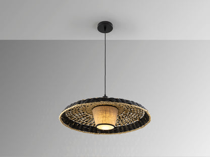 Fiji Lamp Black/Nat Corded Paper