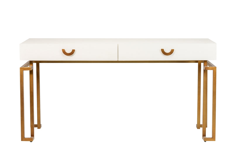 White-Golden Wooden-Metal Desk 150X60X77,3 Cm