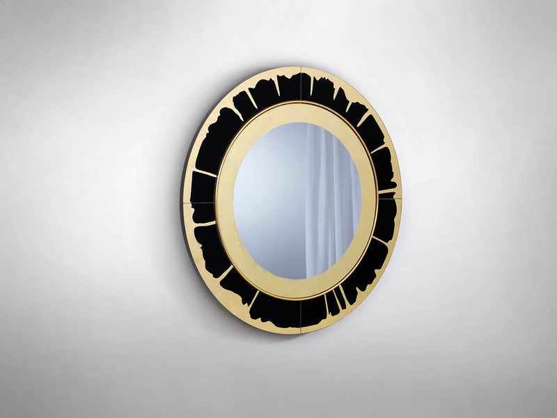 Ocaso Mirror Gold Leaves Black D90