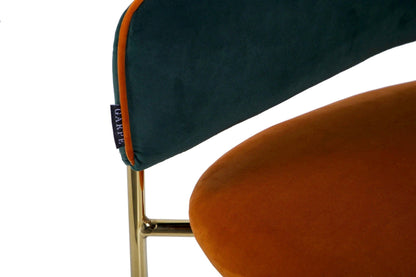 Silla Velvet Verde Naranja 57X59X82 Cm