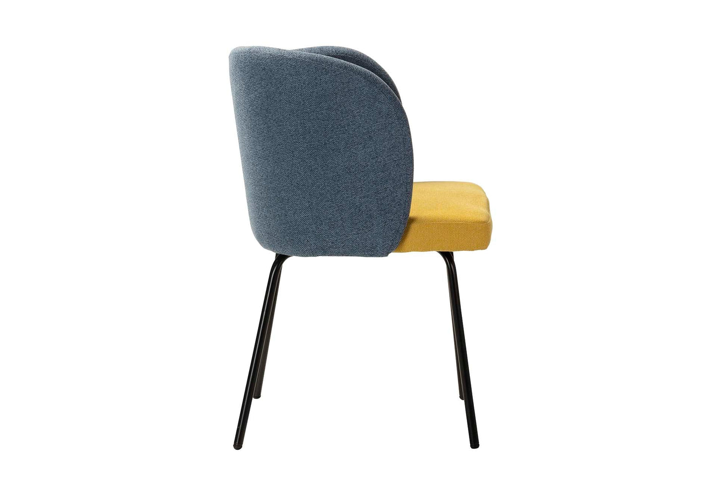 Silla Lino Poliester Azul Amarillo 53X54X81 Cm