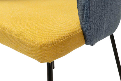 Silla Lino Poliester Azul Amarillo 53X54X81 Cm