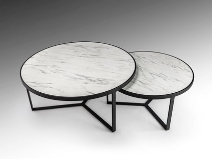 Naira Set Of Tables White Marble Top