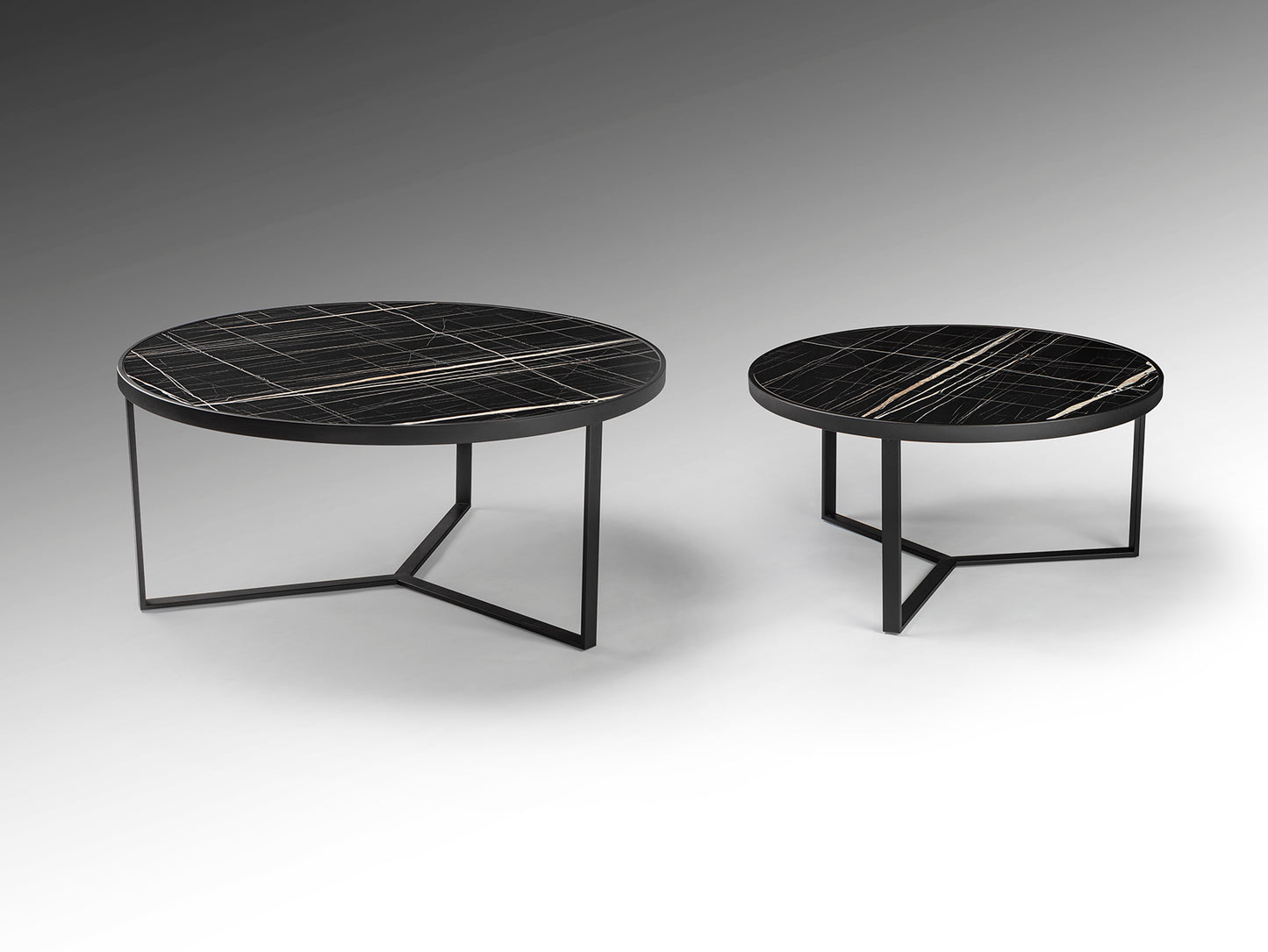 Naira Set Of Tables Black Marble Top