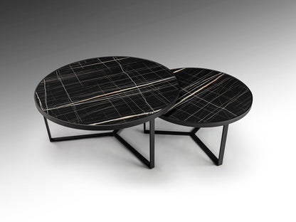 Naira Set Of Tables Black Marble Top