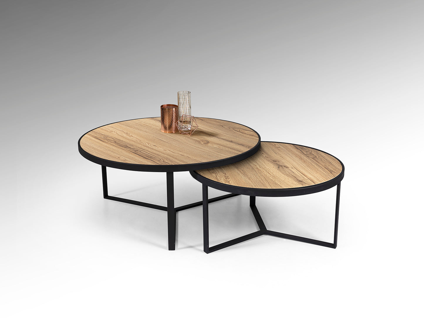 Naira Set Of Tables Wooden Top