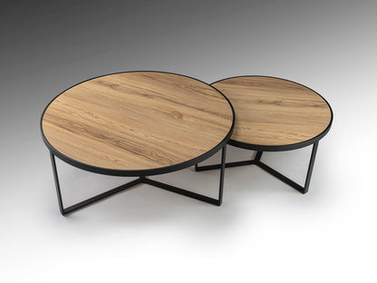 Naira Set Of Tables Wooden Top