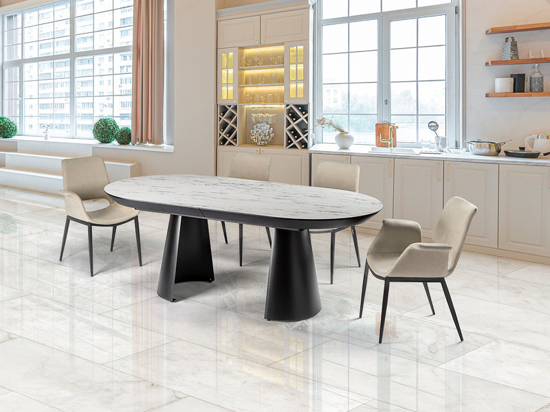 Capri Dining Table White Marble Top