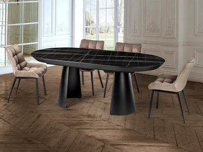 Capri Dining Table Black Marble Top