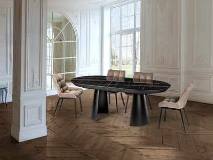 Capri Dining Table Black Marble Top