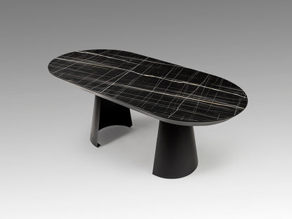 Capri Dining Table Black Marble Top