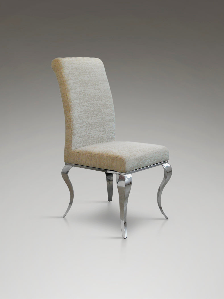 Silla Barroque Acero Beige