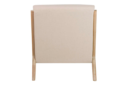 Butaca Madera Vintage Lino Beige 66X85X74 Cm