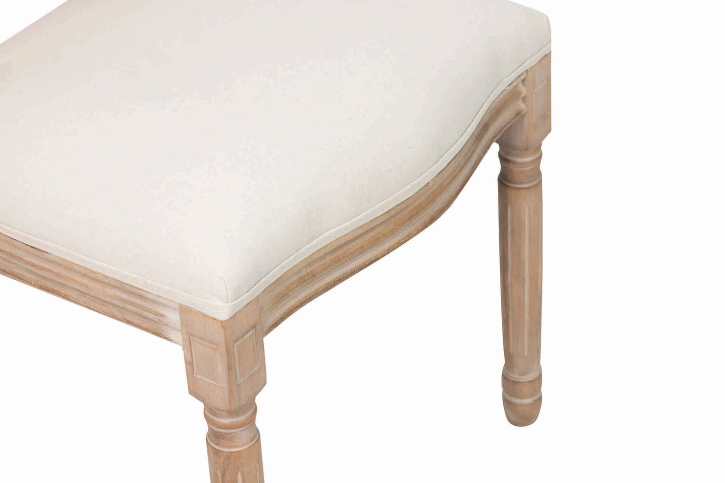 Silla Lino Beige Patas Roble 50X53X96 Cm