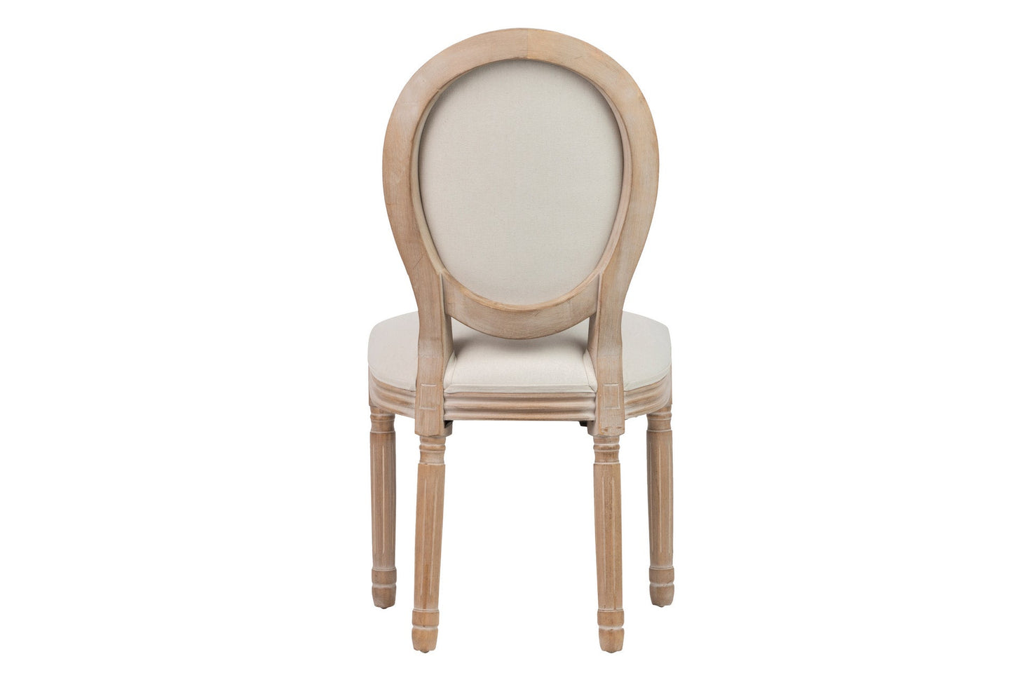 Silla Lino Beige Capitone Patas Roble 48X46X96 Cm