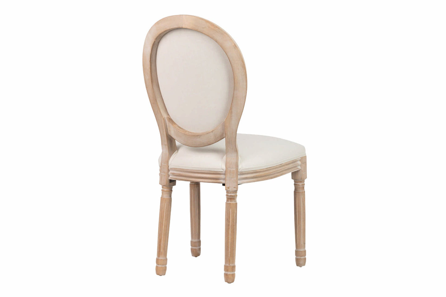 Silla Lino Beige Capitone Patas Roble 48X46X96 Cm