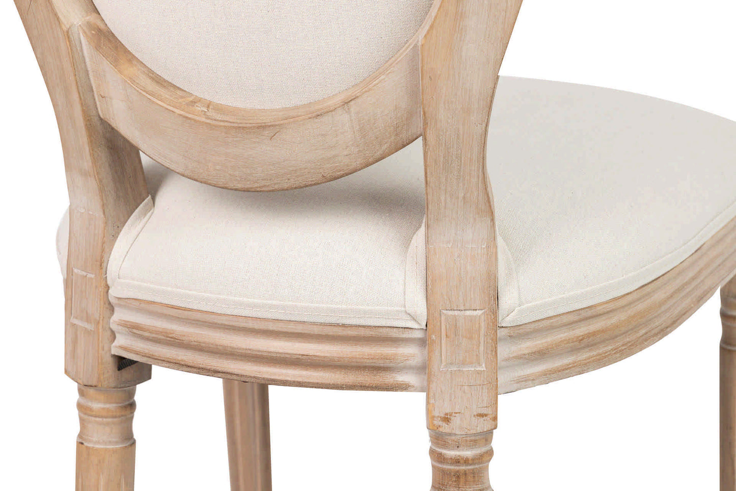 Silla Lino Beige Patas Roble 50X53X96 Cm